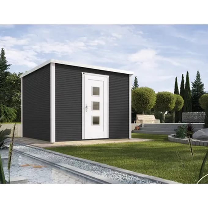 Weka Tuinhuis 413 - Antraciet/blanc - 244x250cm