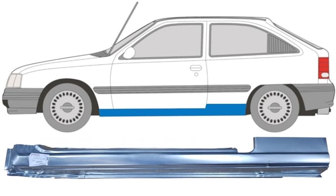 Volledige dorpel voor Opel Kadett E Astra 1984-1993 / Links