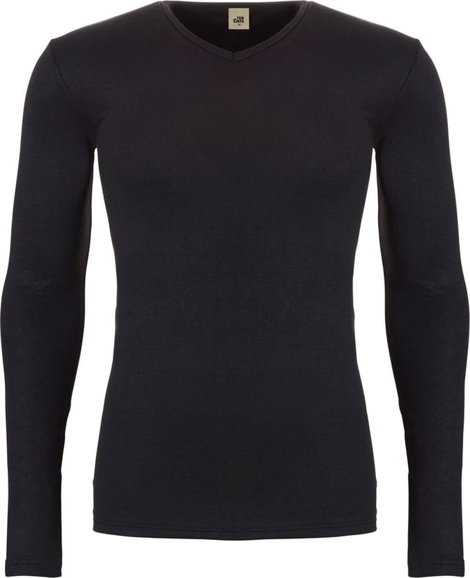 thermo shirt v-neck long sleeve zwart voor Heren | Maat S