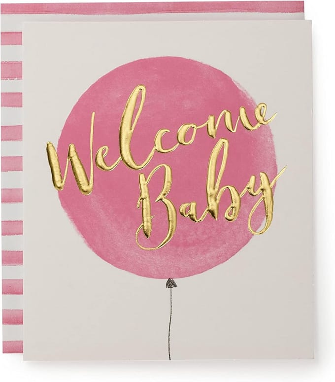 Welkomstkaart Baby Meisje Roze en Wit