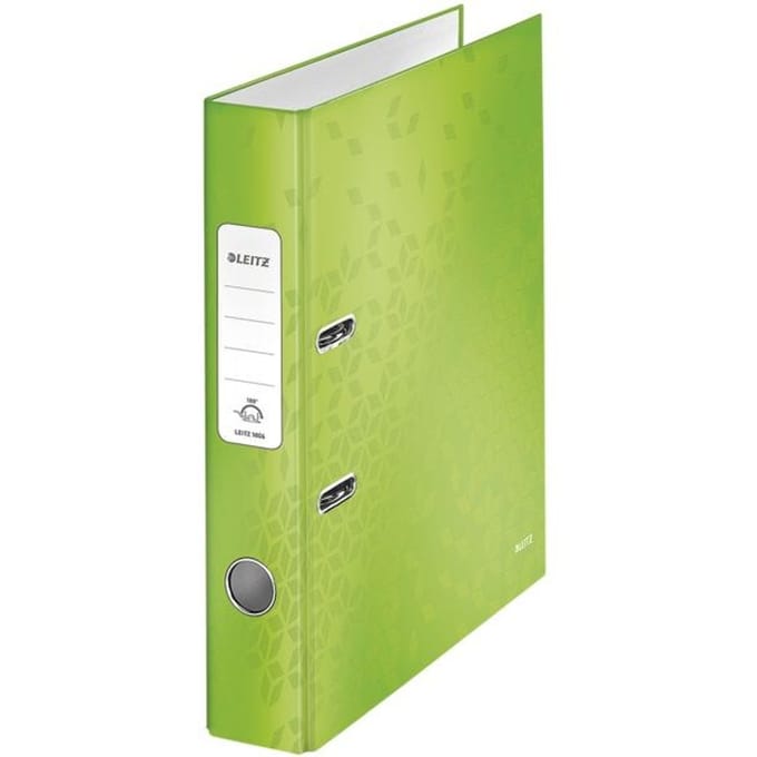 Leitz WOW 180° Duurzame Ordner - Capaciteit van 350 A4-Vel - Rugbreedte van 50 mm - Groen
