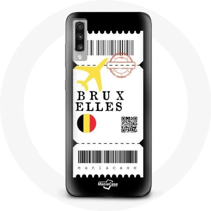 Case voor Samsung Galaxy A70 Vliegticket Brussel België