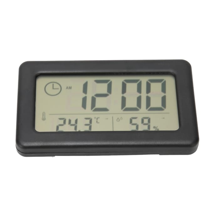 Digitale klok met temperatuur- en vochtigheidsweergave Draagbare temperatuur- en vochtigheidsklok met beige