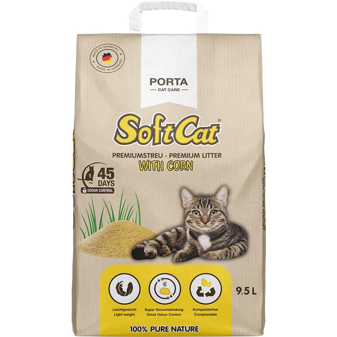 9,5l Porta SoftCat Corn Kattenbakvulling