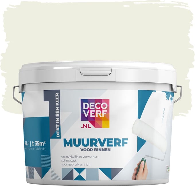 Decoverf muurverf mat ivoorwit, 4L