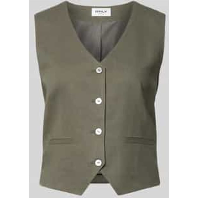regular fit linnen gilet met bindceintuur model 'GOA'