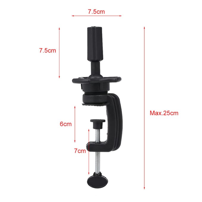 Mannequin Trainingshoofd Standaard Pruikenhouder Standaard Bureau Tafelklem Plastic Metaal Haaraccessoire Tool black
