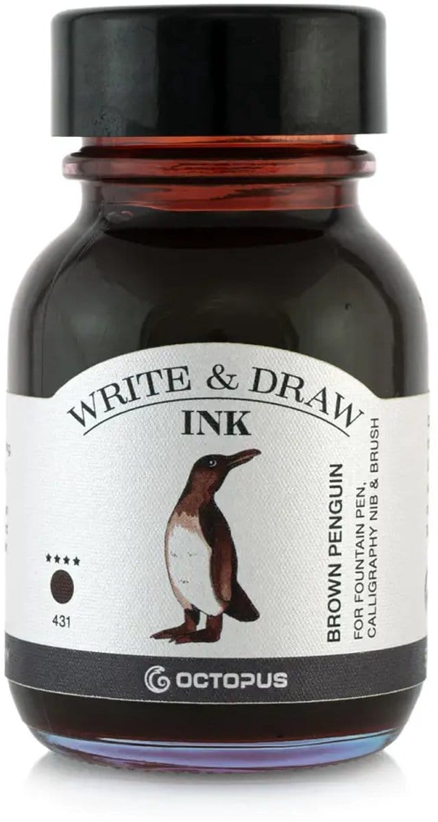 Octopus - Schrijfinkt - Tekeninkt - 50 ml - Brown Penquin