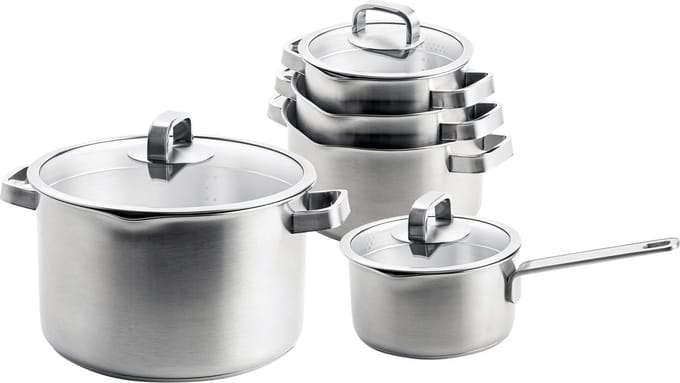 bk simplicity - pannenset - 5-delig - zilver