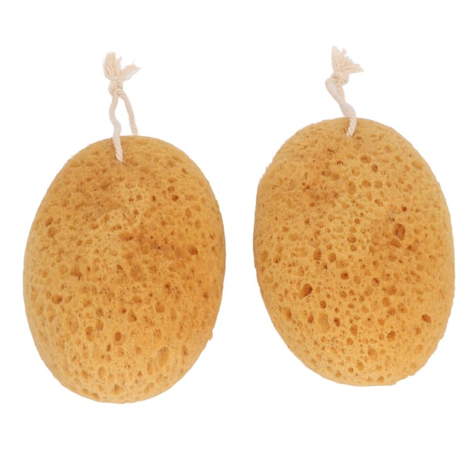 Lot de 2 éponges exfoliantes pour le corps, pour le bain, douces et lisses, pour la peau, texture rugueuse, pour la douche beige