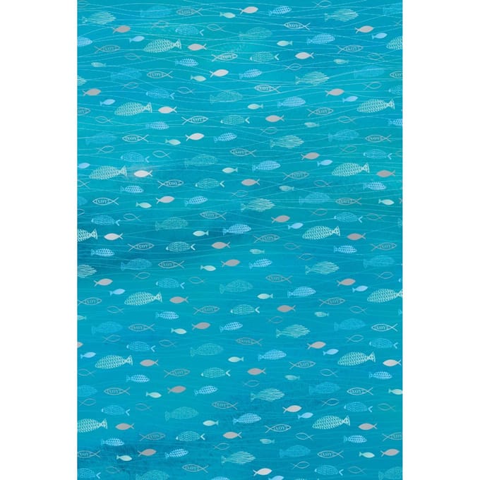 Ontwerpkarton "Hotfoil", vis - Aquablauw