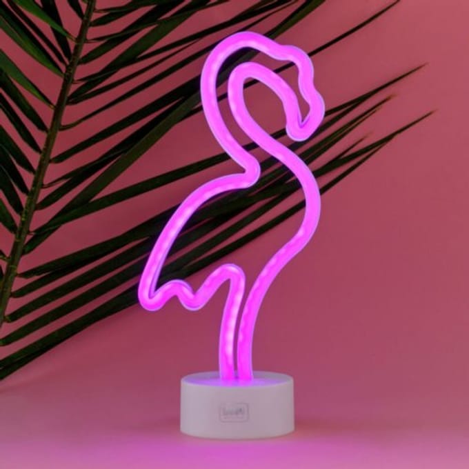 Legami neon effect led lamp - flamingo