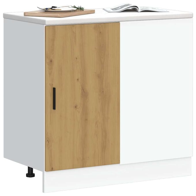 vidaXL - Onderkast - Lyon - bewerkt - hout - artisanaal - eikenkleur
