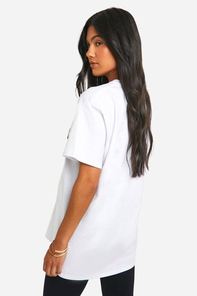 boohoo Dames Zwangerschaps Mama Luipaardprint Oversized T-shirt | Wit | Maat: 36