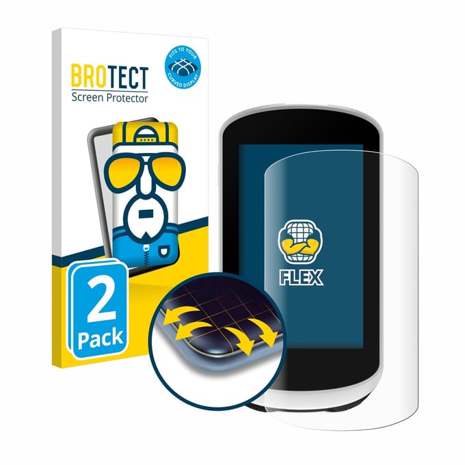 BROTECT - Screenprotector voor Garmin Edge Explore 2 - Folie Beschermfolie transparant volledig dekking - 2 Stuks