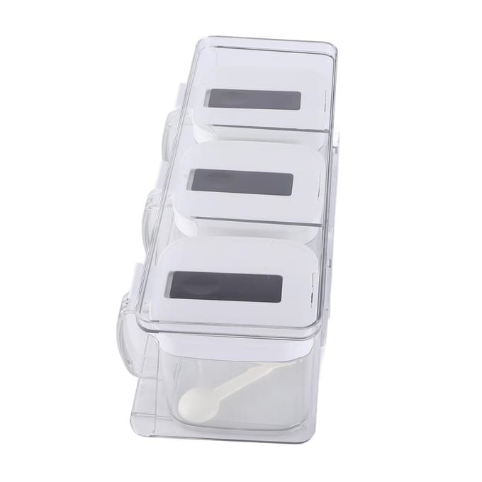 Kruiden Organizer Doos Wandhangend Ruimtebesparend Automatisch Openen Sluiten Plastic Kruidenpotjes voor white