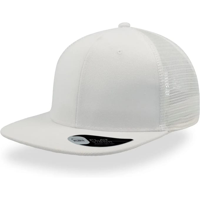 Atlantis Headwear Snap Mesh-S Cap AT686 - WHITE/WHITE - One size