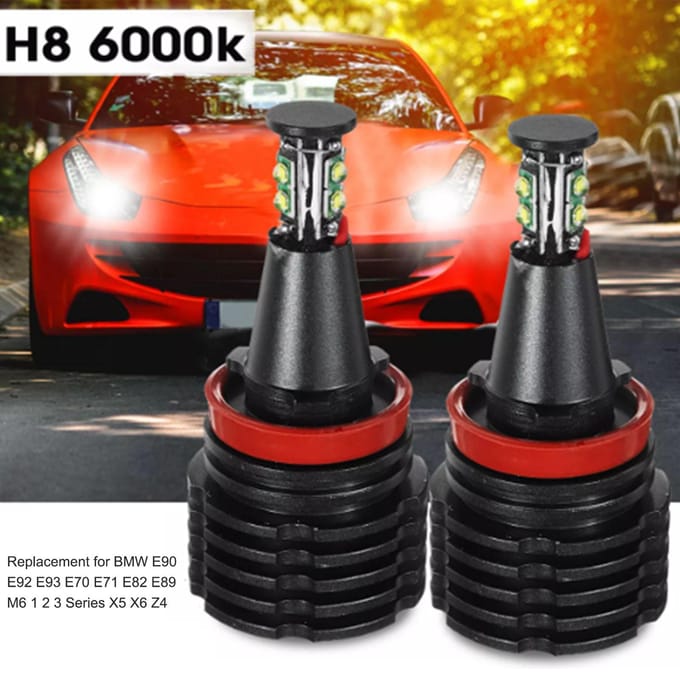 80W Eén Paar LED Angel Eyes Halo Ring Marker Licht Lamp Vervanging voor BMW E90 E92 E93 E70 E71 E82 black