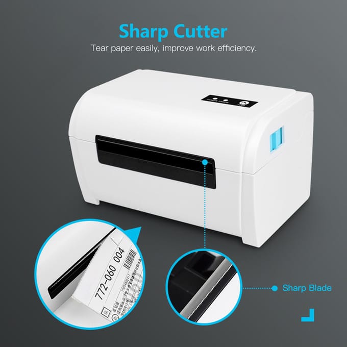 Imprimante d'étiquettes thermique, expédition à grande vitesse, connexion USB BT, prise en charge du papier 40-110mm EU Plug support USB & BT