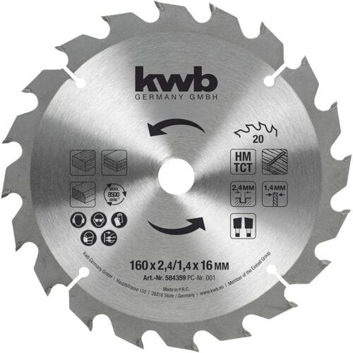 kwb 584359 Cirkelzaagblad 160 x 16 mm 1 stuk(s)