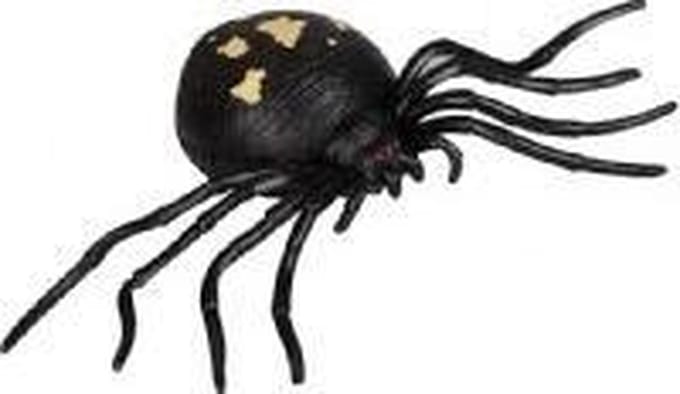Horror nep decoratie spin Creepy 13 cm - Halloween spinnen versiering - Elastische spin met lange poten