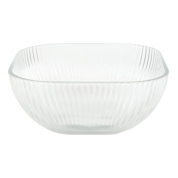 Schaaltje lines vierkant 11,7x11,7x5,3 cm glas