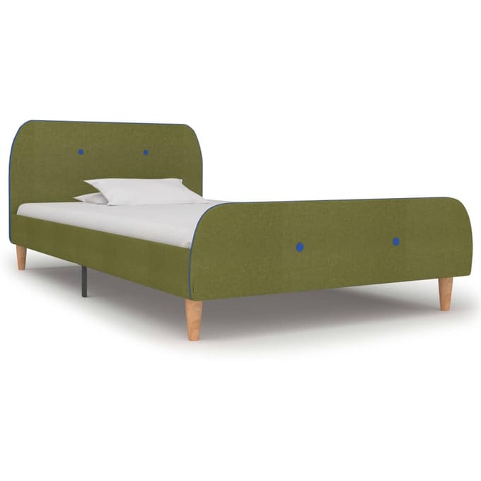 vidaXL - Bedframe - stof - groen - 90x200 - cm