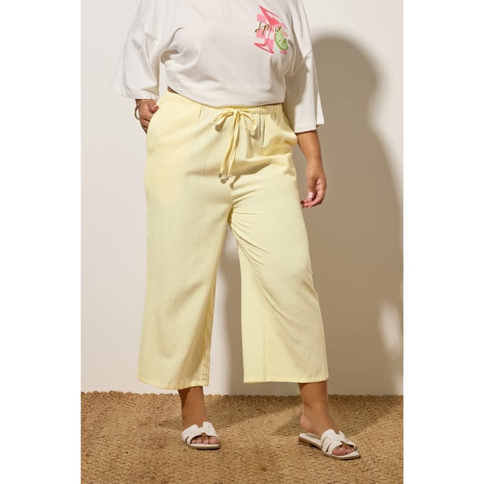 Yours Botergele Linnen Culottes Size 42