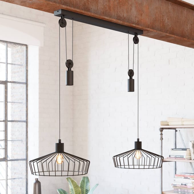 EGLO Winkworth Hanglamp - E27 - 117 cm - Zwart