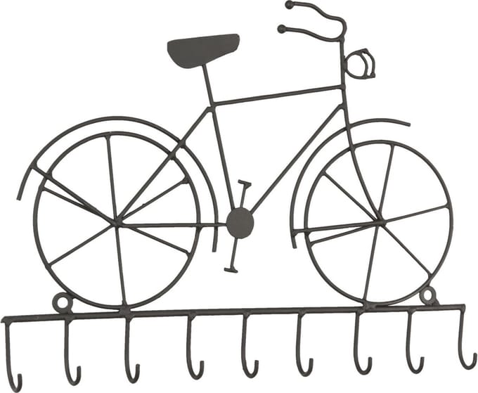 Clayre & Eef Sleutelrekje 32x23 cm Zwart IJzer Fiets