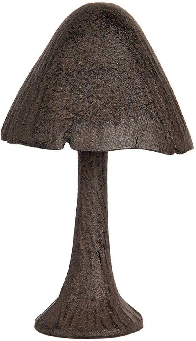 Clayre & Eef Decoratie Beeld Paddenstoel 7x7x13 cm Bruin Metaal Herfst decoratie