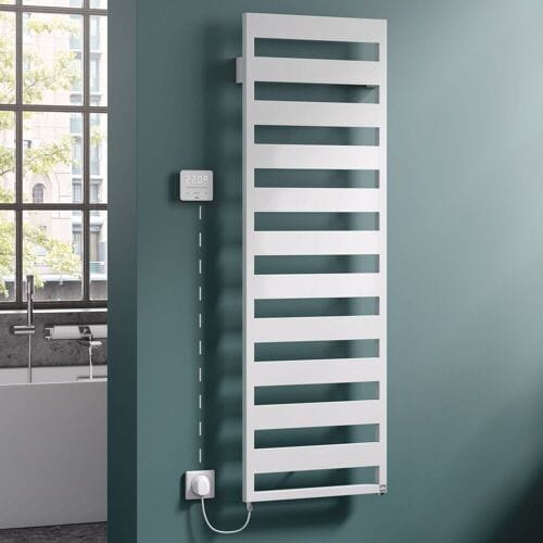 Kermi Casteo-E bathroom radiator 60 x 3 x 125.9 cm incl. electric set WFS left, CTE101200602EXK