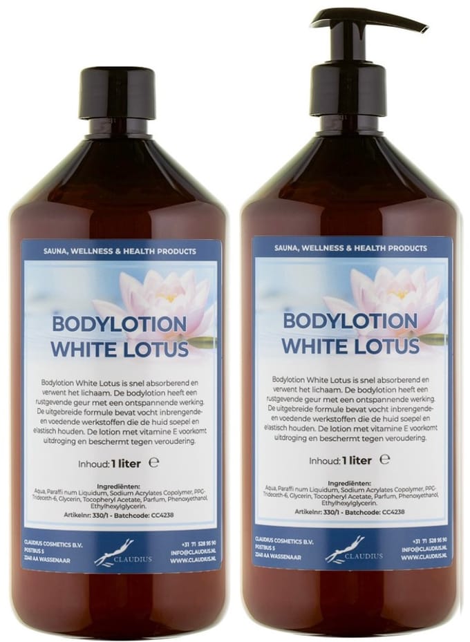 Bodylotion White Lotus 1 Liter - met gratis pomp - set van 2 stuks