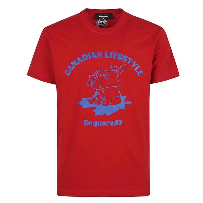 DSquared2 Heren Canadees Lifestyle Beer T-shirt (Rood)