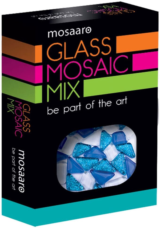 Mosaaro mozaïekset creatief speelgoed blauw wit glitter voor kinderen.