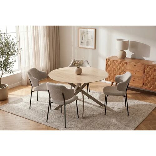 Ronde tafel travertin keramiek 120 cm