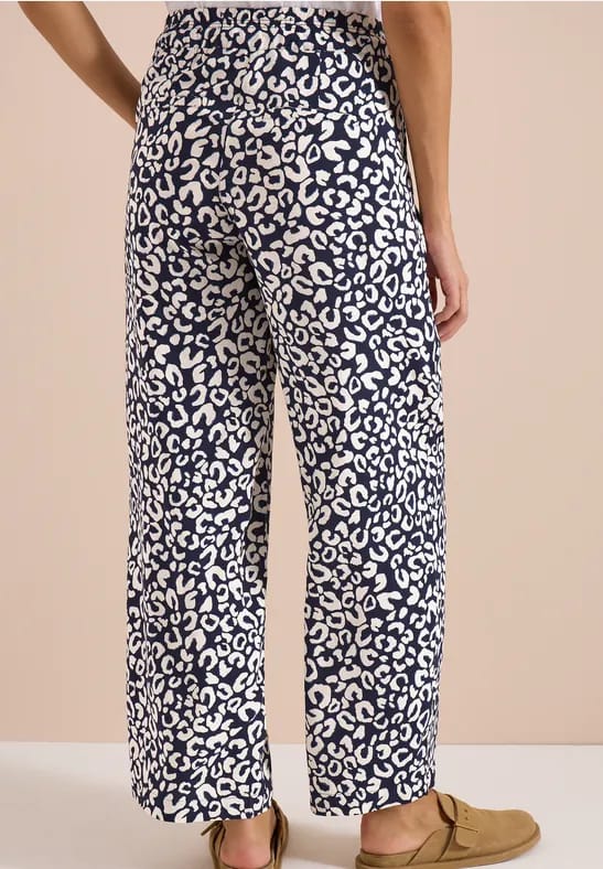 Wide Legs broek in Loose Fit met leoprint
