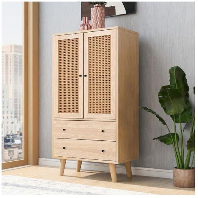 Buffet - MUVOE - Salle à manger - Largeur 60 cm - Auto-assemblage - Beige