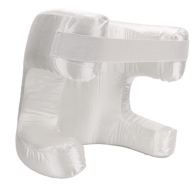 Gezichtskussen Zijde Stof Memory Foam Zachte Demping Ergonomisch Schoonheidskussen voor Rugslapen Wit wit