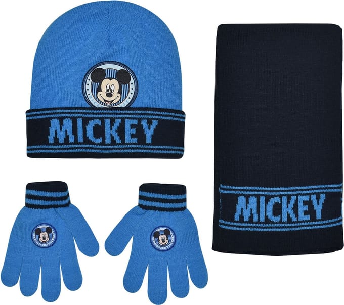 Disney Winterset Mickey Junior Acryl Blauw 3-delig One-size