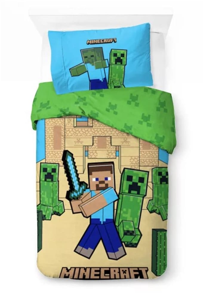 Minecraft Dekbedovertrek sand castle - 140 x 200 cm - katoen