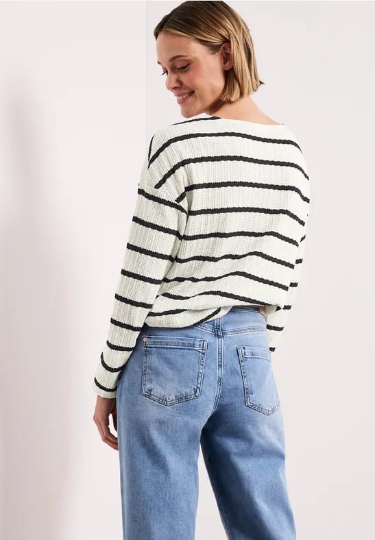 Shirt met lange mouwen in gebreide look