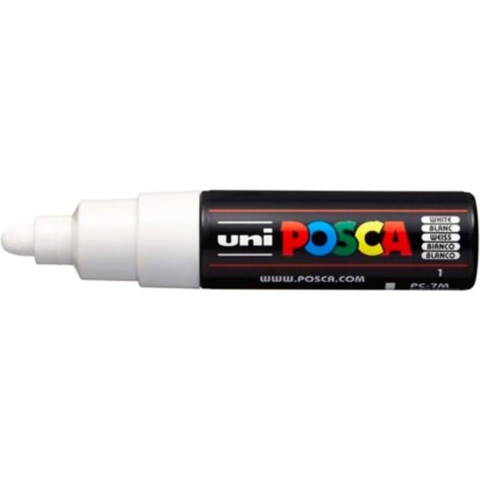 Posca marker met conische punt schrijfdikte breed wit