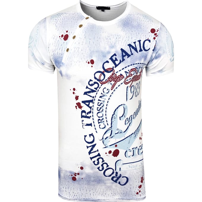 T-shirt met ronde hals en print over het hele voorpand
