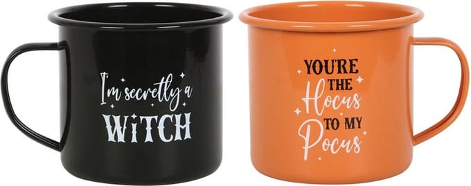 Something Different Mok/beker Set of 2 Witchy Enamel Multicolours