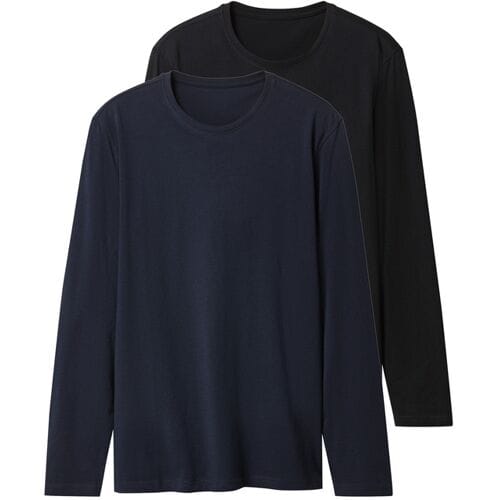 ESMARA MEN Set van 2 heren shirts (marineblauw/zwart, XL)