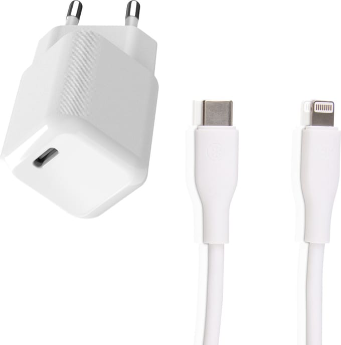 Mini snellader geschikt voor iPhone 14 / iPhone 13 / iPhone 12 / iPhone 11 - Met Lightning naar usb C kabel - 2 meter - Usb C oplader
