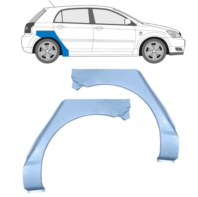 Reparatiepaneel achterspatbord voor Toyota Corolla E12 2001-2007
