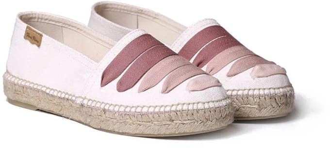 Platte espadrilles voor dames met linten | ROSE-CM