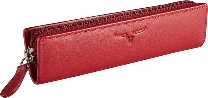 Maverick SARATOGA Leren  Pen etui - ritssluiting - rood